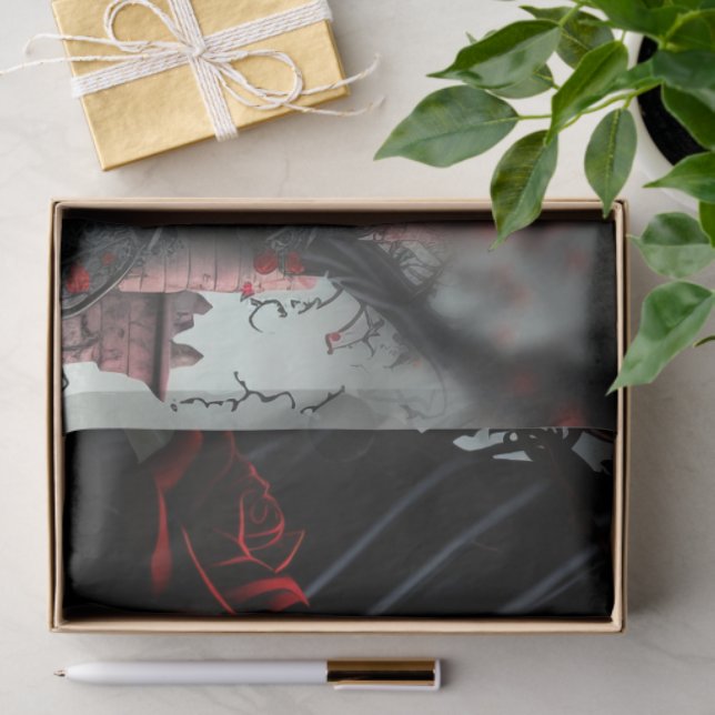 Gothic Cemetery Rose Garden Tissue Paper (Gift)