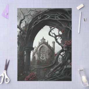 Gothic Cemetery Rose Garden Tissue Paper