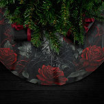 Gothic Cemetery Rose Garden with Red and Black Brushed Polyester Tree Skirt<br><div class="desc">90s Grunge, All Grown Up! Rich and sophisticated vampire-chic update to the dark, gothic feel of the early 1990s. With intense deep moody dusky hued colors for a luxurious, dramatic, or edgy palette. This 90s inspired vintage grunge texture features a gorgeous unisex (yet feminine) abstract design that adds perfect pop...</div>