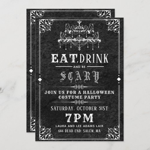 Gothic Chandelier Halloween Party Invitation