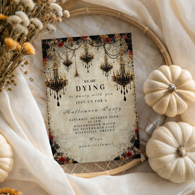 Gothic Chandelier Halloween Party Invitation (Creator Uploaded)