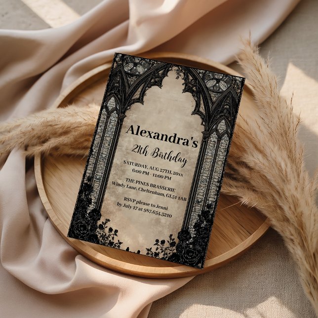 Gothic Chandelier Midnight Birthday Invitation (Creator Uploaded)