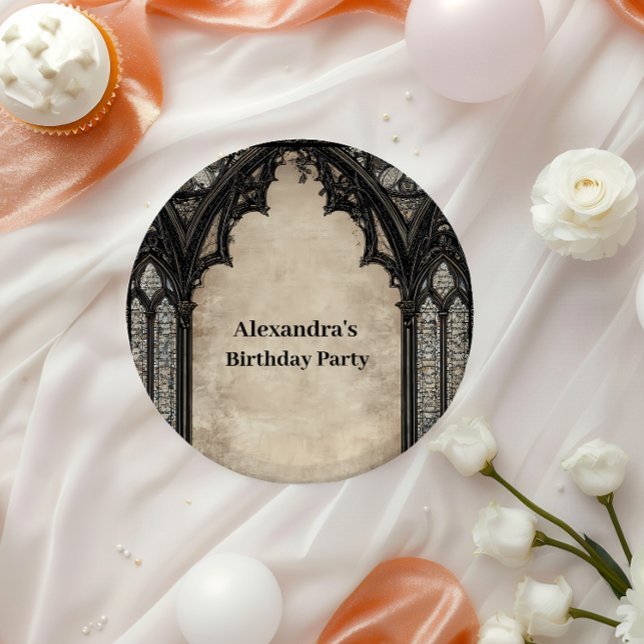 Gothic Chandelier Midnight Birthday Paper Plates (Creator Uploaded)