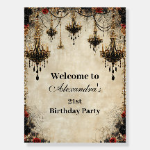 Gothic Chandelier Roses Birthday