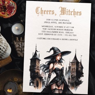 Gothic Cheers Witches Adult Girls Night Halloween 