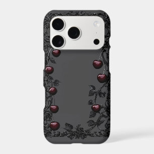 Gothic Cherry Frame iPhone Case Dark Ornate