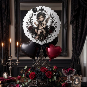 Gothic Cherub Black Rose Dark Romance Balloon