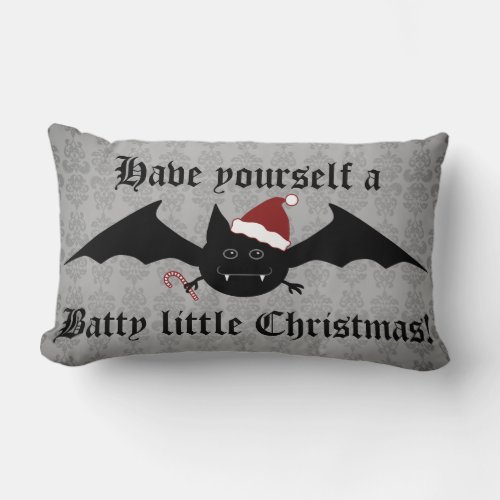 Gothic Christmas bat decor Lumbar Pillow