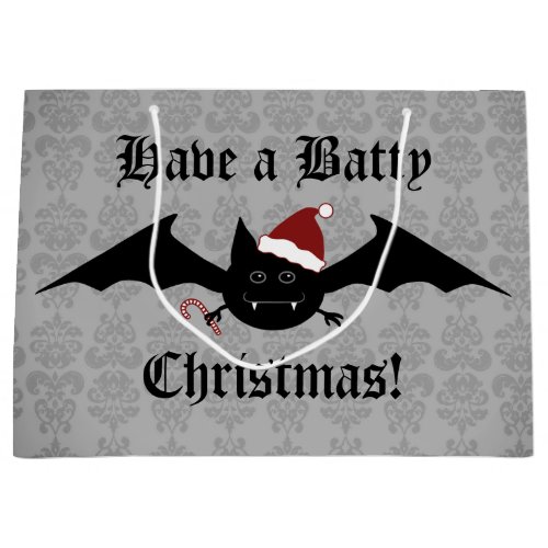Gothic Christmas bat festive Large Gift Bag