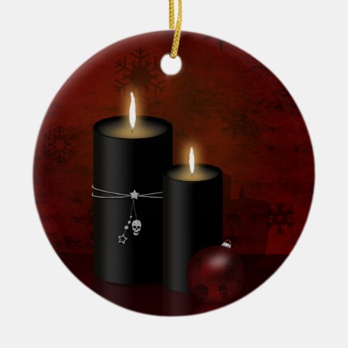 Gothic Christmas Candles Ornament