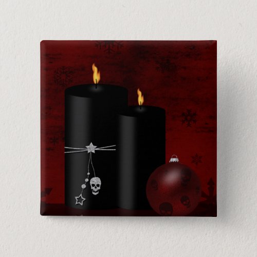 Gothic Christmas Candles Ornament Button