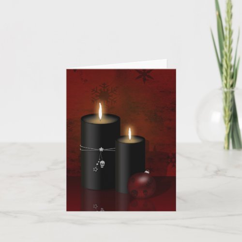 Gothic Christmas Candles Ornament Holiday Card