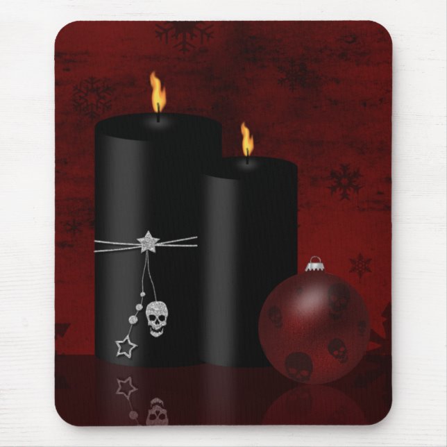Gothic Christmas Candles Ornament Mouse Pad (Front)