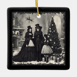 Gothic Christmas Ceramic Ornament