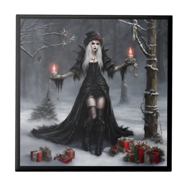 Gothic Christmas Ceramic Tile (Front)