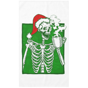 gothic christmas coffee skeleton horror tablecloth