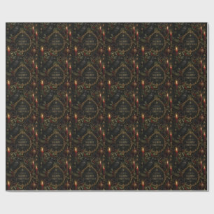 Gothic Christmas, Dark Romantic Victorian design Wrapping Paper