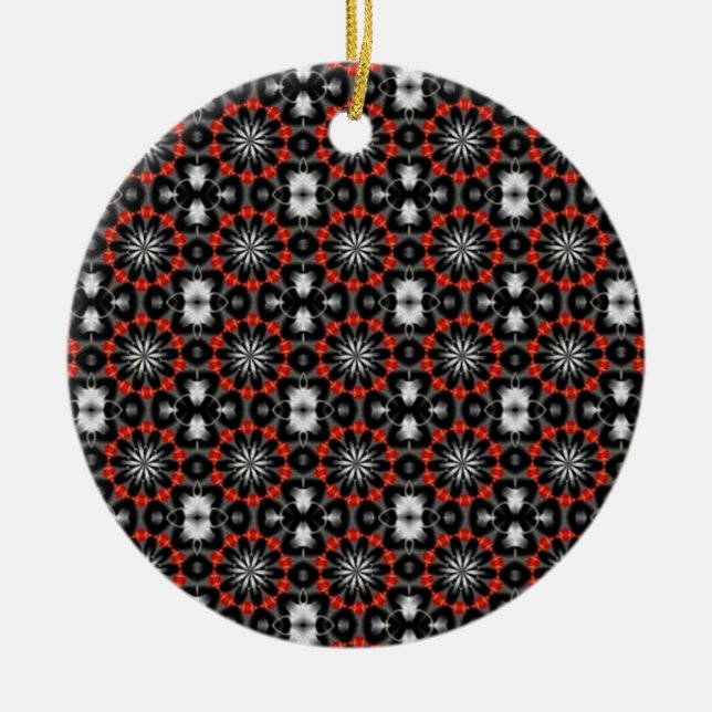 Gothic Christmas Design Ceramic Ornament (Front)