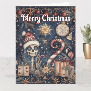 Gothic Christmas Festive Spooky Skull Card