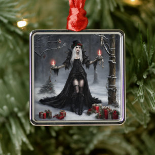 Gothic Christmas Metal Ornament