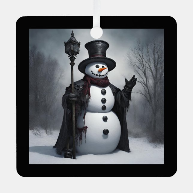 Gothic Christmas Metal Ornament (Front)