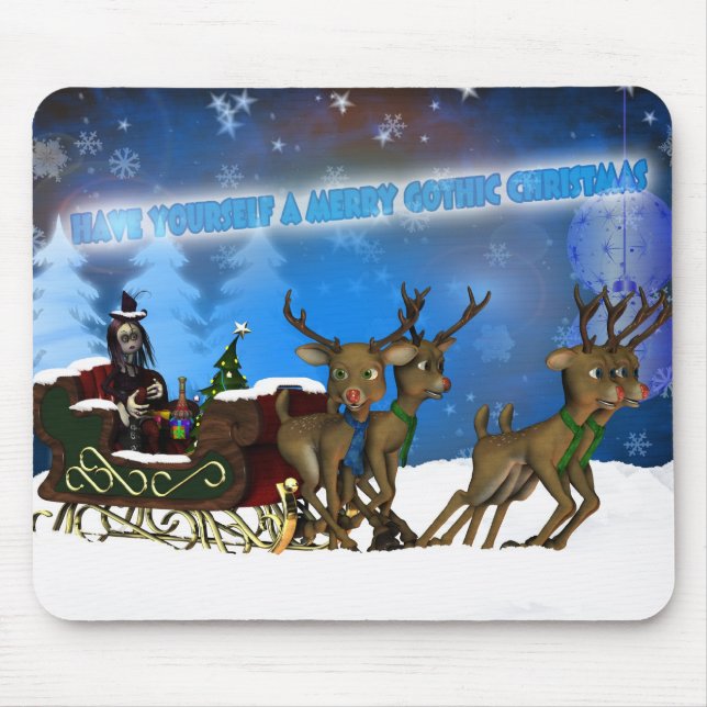 Gothic Christmas Mousepad, H.I.P. And Reindeer Mouse Pad (Front)