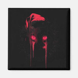 Gothic Christmas Nge Horror Cat Santa Hat Witchy X Magnet