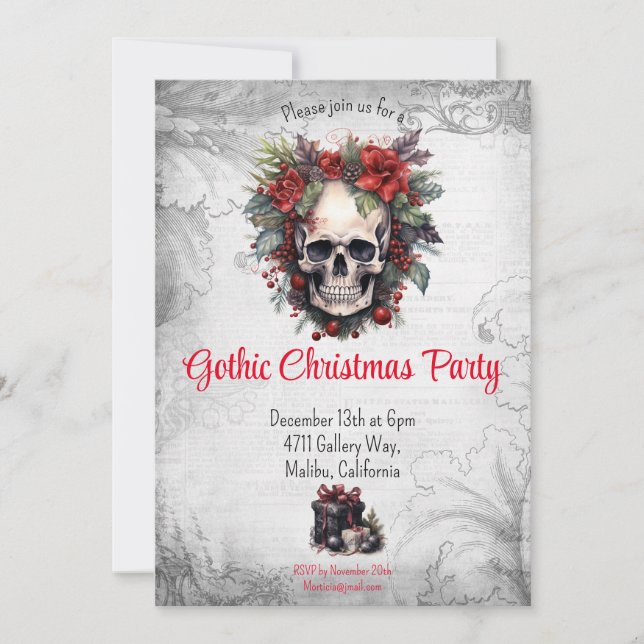 Gothic Christmas Party Invitation (Front)