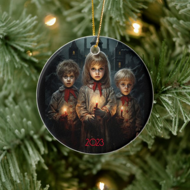 Gothic Christmas Past Ceramic Ornament (Tree)