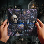 Gothic Christmas Pink & Purple Floral Skulls Wrapping Paper<br><div class="desc">This gorgeous Gothic Christmas pattern features hanging skull ornaments and floral background in pink and purple shades perfect for the holiday season.</div>