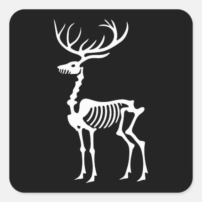 Gothic Christmas reindeer skeleton Square Sticker (Front)