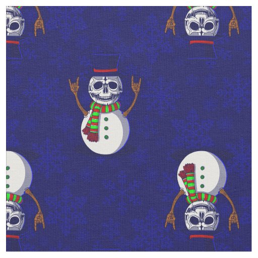 gothic christmas skeleton snowman gothmas creepmas fabric
