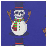gothic christmas skeleton snowman gothmas spookmas fabric