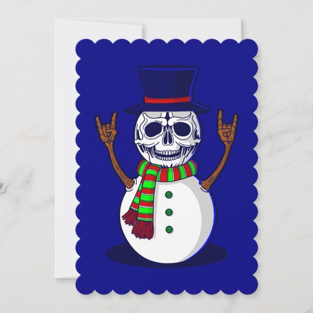 gothic christmas skeleton snowman gothmas spookmas invitation (Front)