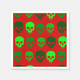 gothic christmas skull skeleton napkins
