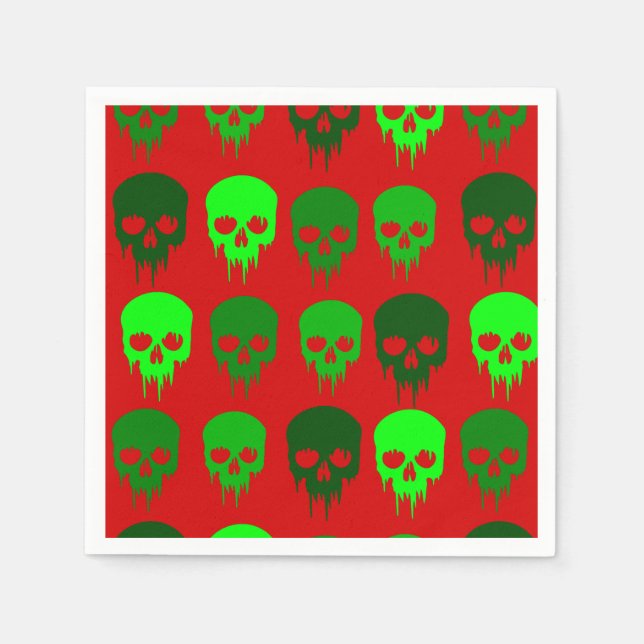 gothic christmas skull skeleton napkins (Front)