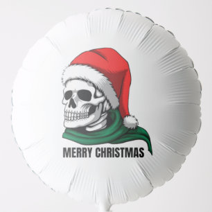 Gothic Christmas Skull with Santa Hat – Alternativ Balloon