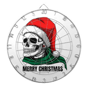 Gothic Christmas Skull with Santa Hat – Alternativ Dart Board