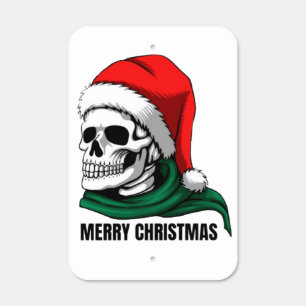 Gothic Christmas Skull with Santa Hat – Alternativ Metal Sign