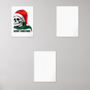 Gothic Christmas Skull with Santa Hat – Alternativ Wall Art Sets