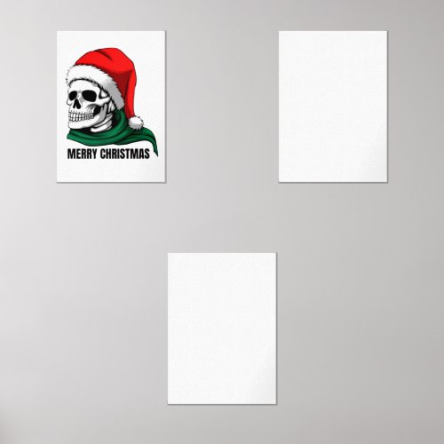 Gothic Christmas Skull with Santa Hat – Alternativ Wall Art Sets