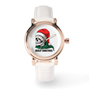 Gothic Christmas Skull with Santa Hat – Alternativ Watch