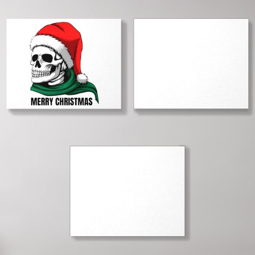 Gothic Christmas Skull with Santa Hat Foam Core Photo Tile