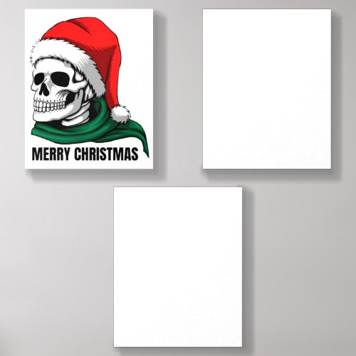Gothic Christmas Skull with Santa Hat Foam Core Photo Tile
