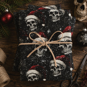 Gothic Christmas Skulls Creepmas Wrapping Paper Sheets