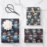 Gothic Christmas Skulls in Santa Hats Gothmas Wrapping Paper Sheets<br><div class="desc">Gothic Christmas Skulls in Santa Hats Wrapping Paper - Dark Side Selection Calling all Gothic ghoul-loving Christmas enthusiasts! Dive into the dark side of the holiday season with our Gothic Christmas Skulls in Santa Hats Wrapping Paper. Choose from three distinct designs in this dark side selection. Gift your loved ones...</div>