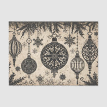 Gothic Christmas Tissue Paper Decoupage 