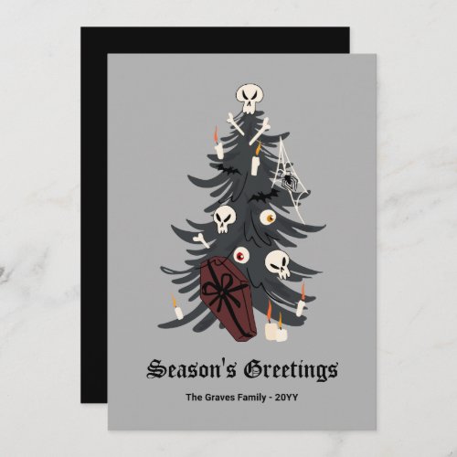 Gothic Christmas Tree Holiday Card
