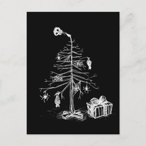 Gothic Christmas Tree Holiday Postcard