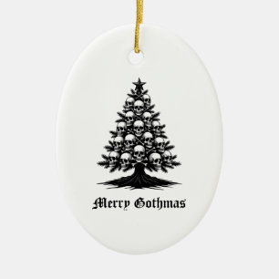 Gothic Christmas Tree II Ceramic Ornament